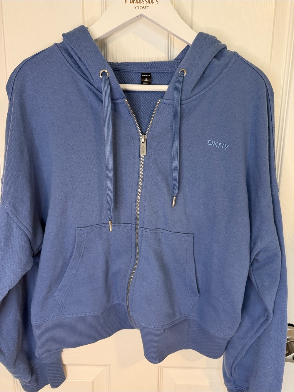 DKNY Periwinkle Blue Zip Hoodie - Picture 4 of 6